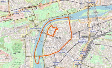 mapa Staré Město a blízké pamětihodnosti