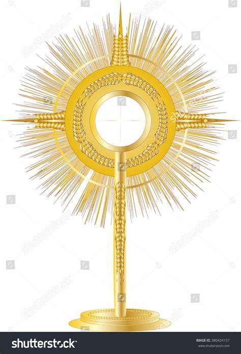 illustration of Eucharistic adoration and monstrance