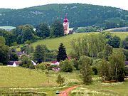 krajina staré buky kostel anna panorama