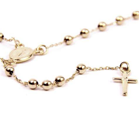 růženec z žlutého a bílého zlata - detail madonky