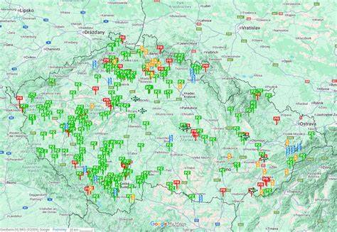mapa názvů památek a jejich pravopis