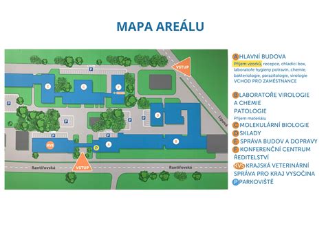 Mapa a orientační schéma areálu Zvěstování Panny Marie
