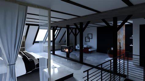 Architektonická vizualizace kostela a světelných záběrů