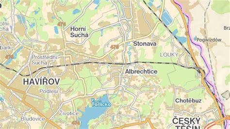Chrámy a okolí Havířova mapovací horní suché