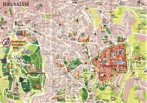 Mapa Jeruzaléma a okolí