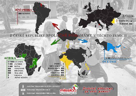 Mapa misijních projektů Dětí Papežského misijního díla
