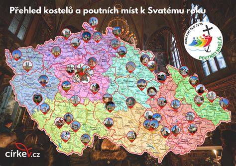Mapa poutních míst a Medjugorje
