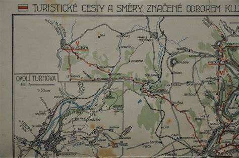 Mapa turistických cest a kláštera Teplá