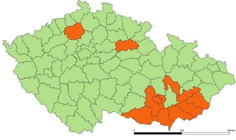mapa rozšíření katolických řádů a bratrstev v Česku