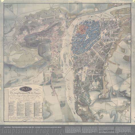 Historická mapa Prahy a Vltavy