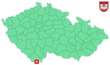 mapa vyšší Brod a Rein