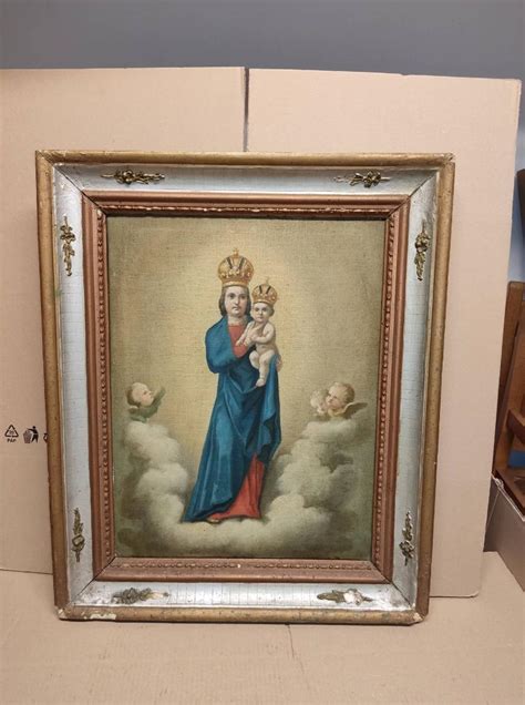 ilustrační obraz madony a dítěte v rámu