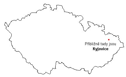 mapa umístění kaple v Kyjovicích