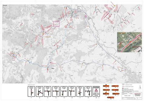 mapa uzávěr a objízdné trasy v Nádražní