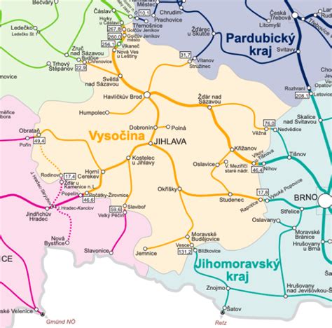 Mapa okolí kostela a hlavní dopravní uzly