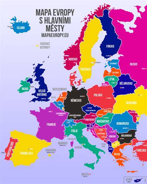 mapa Evropy s modely vyučování náboženství