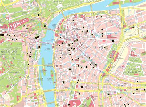 mapa poloha hotelu v Praze