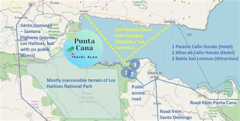mapa poloostrova Samaná a Los Haitises