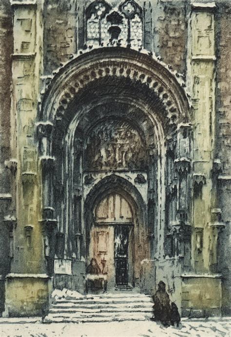kombinace architektury, věž a portál Husova chrámu