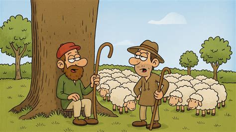 přehled ilustrace pastýře a oveček