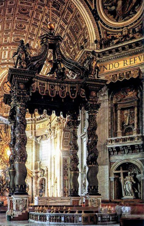 bernini scultures and the baldacchino