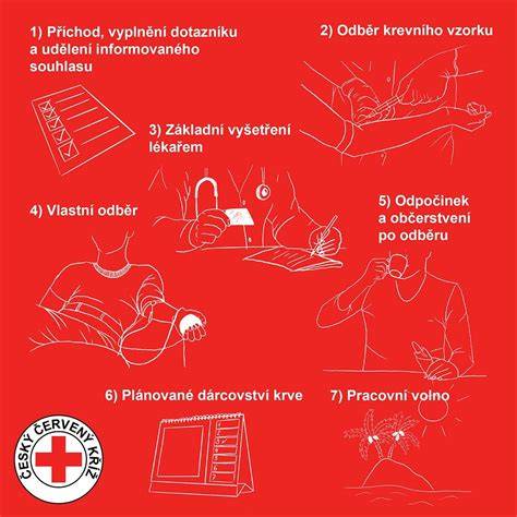 grafika odběru krve a postup