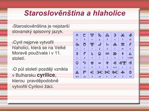 hlaholice a staroslověnština vizuální znázornění