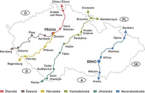poutě a farnost vizualizace (mapa poutních tras)