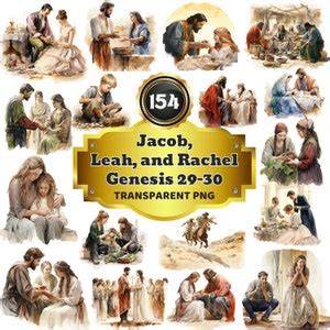 illustration of Leah and Jacob biblical scene