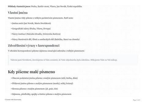 Infografika pravidel pro velká písmena v češtině