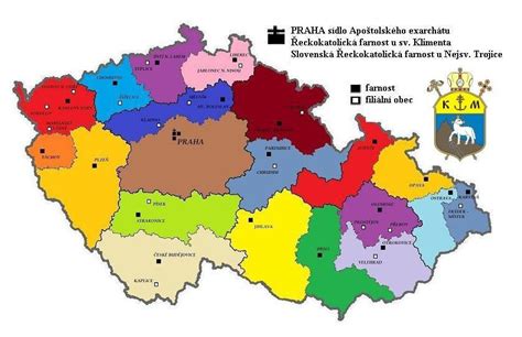 mapa pražské arcidiecéze a moravská provincie