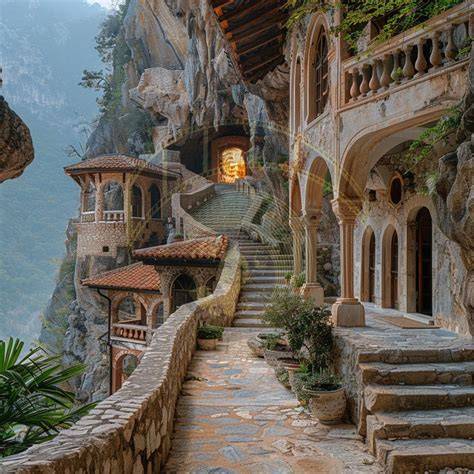 image of monastery and nature setting
