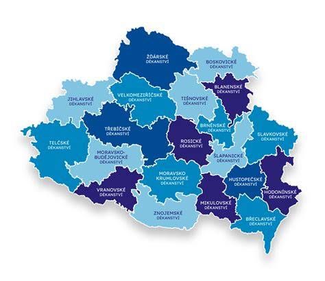 mapa brněnské diecéze a farností