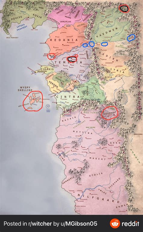 design of Witcher world map and battle zones