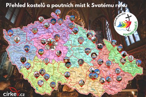 kostely regionu - mapa časových rozvrhů