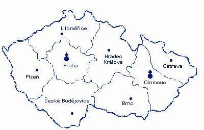Mapa moravských farností spojených s Janem Sarkandarem
