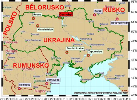 mapa zamoření a vliv Černobylu na Bělorusko