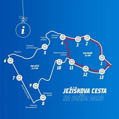 Ježíškova cesta plán a atrakce