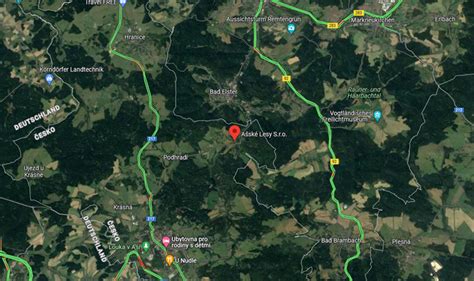 mapa regionu Lesy u Bezuchova