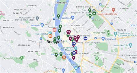 Mapa dějových míst v Budapešti