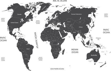 mapa geografických zón a souvisejících objektů