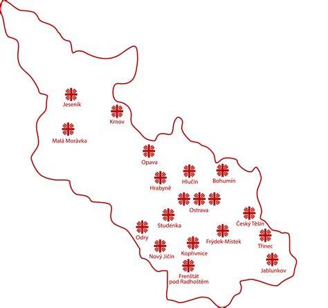 organogram charity czr mapa sítě charit