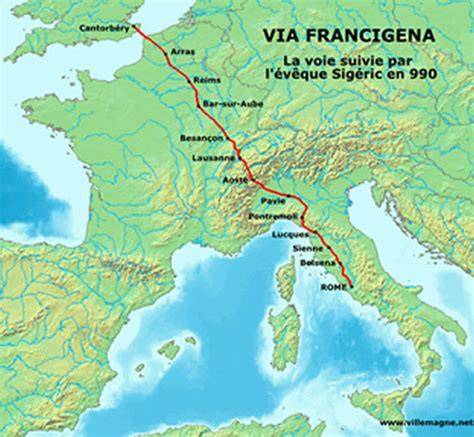 Mapa Via Francigena kolem Viterba