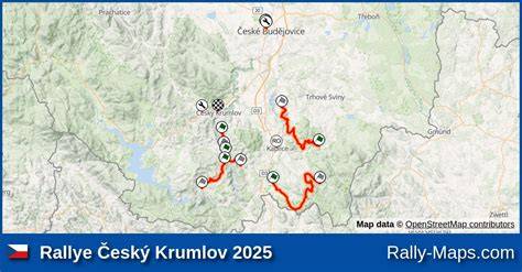 Mapa uzavírek v Jihočeském kraji během Rallye Český Krumlov