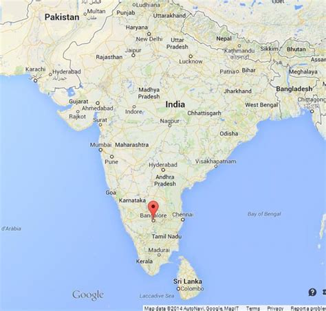 mapa indie oblasti Karnataka Belgaum Bangalore