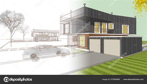 apsida moderní bydlení ilustrace