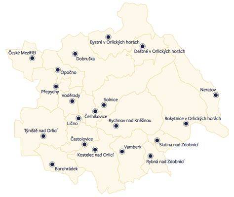Mapa vikariátů a farností mládeže