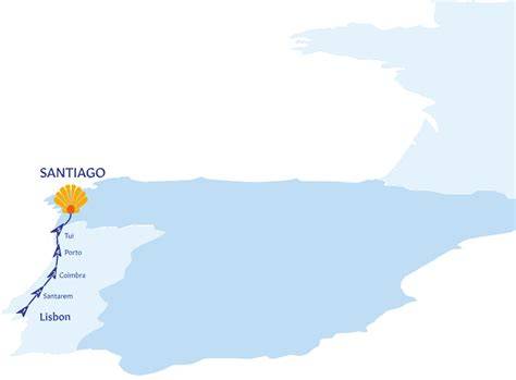 Mapa evropského poutního systému Camino
