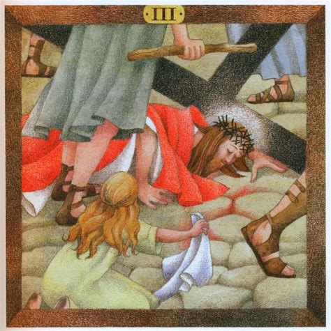 křížová cesta a kristovo utrpení ilustrace