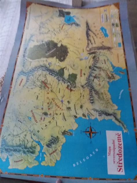 mapa Středozemě a hlavní lokace